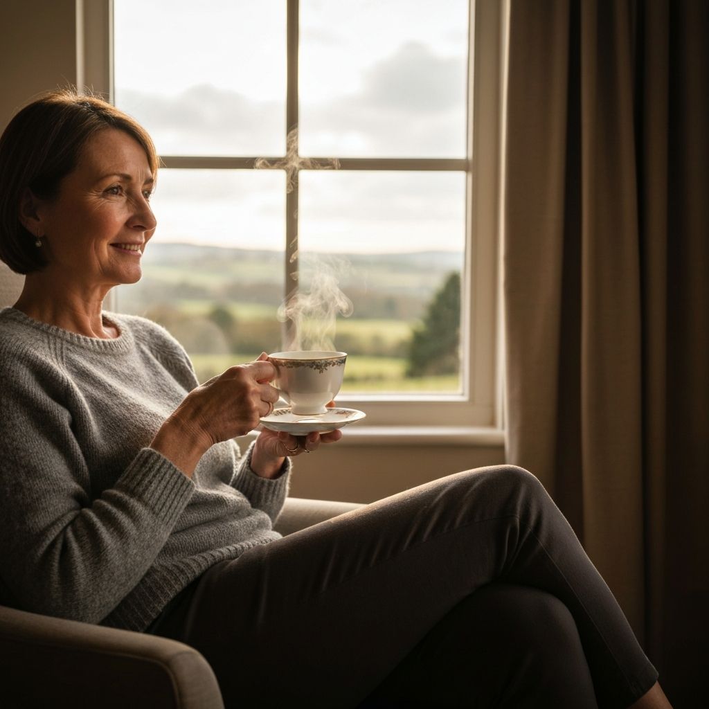 Nachdenkliche Person am Fenster